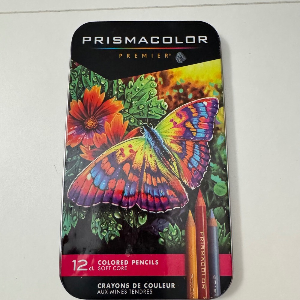 Prismacolor Premier Soft Core Colored Pencils 12 Count Set with Storage Tin